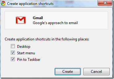application shortcuts in chrome