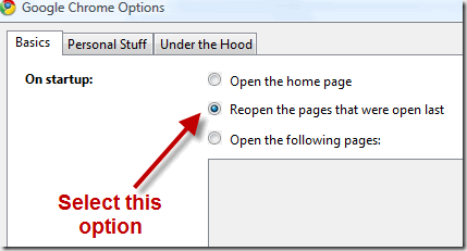 reopen tabs in chrome
