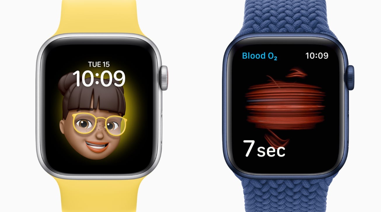 Memoji faces and the Blood Oxygen app. 