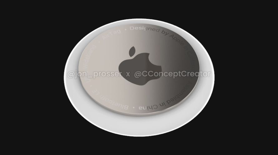 'AirTags' are rumored to be a device-tracking tag powered by UWB [image via Jon Prosser/@CConceptCreator]