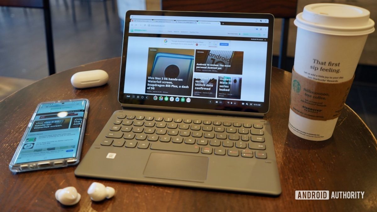 Samsung Galaxy Tab S6 review view while working