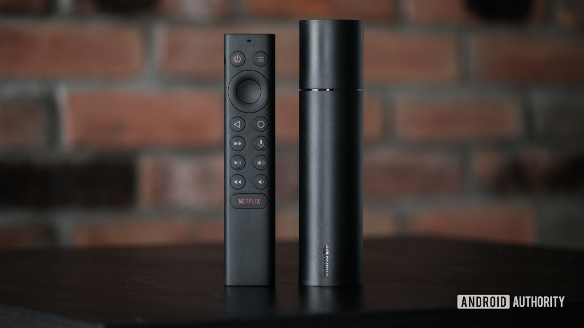 NVIDA Shield TV 2019 modle and controller upright