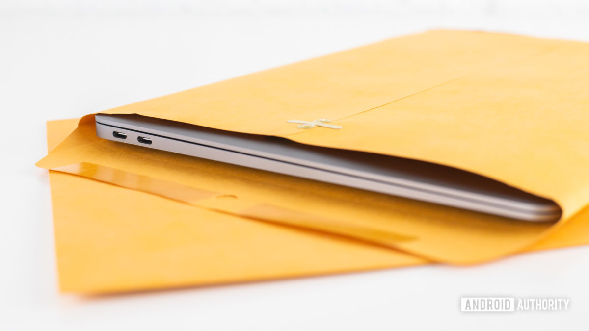 2020 MacBook Air review laptop inside manila envelope5