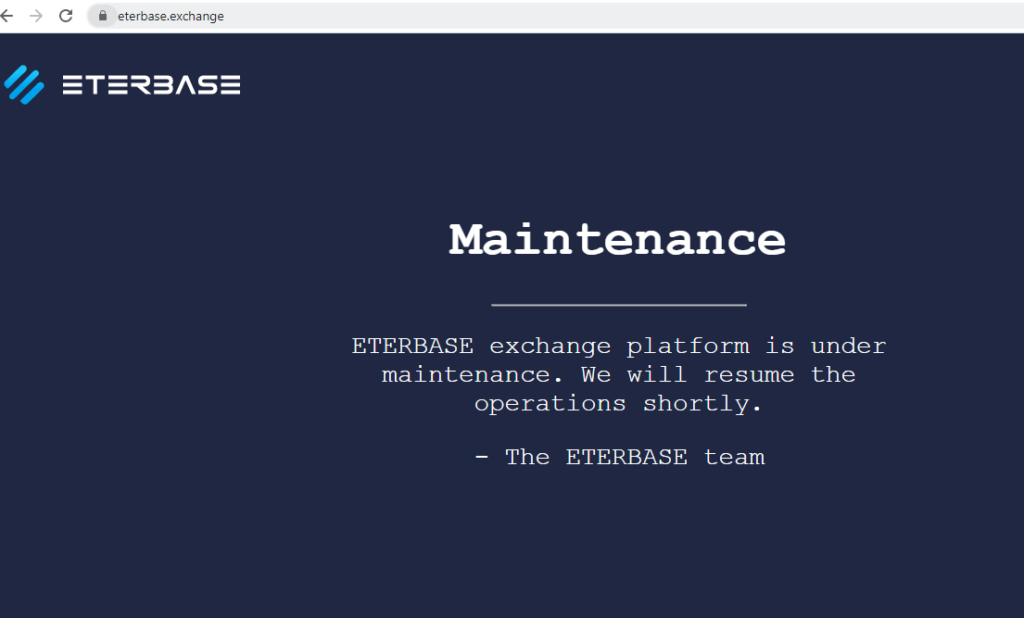 Eterbase down after hack
